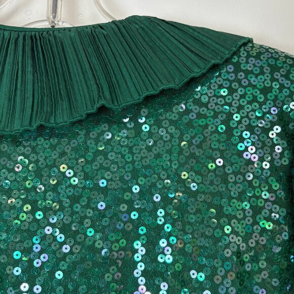 Emerald Green Sleeveless Sequin Dress W/Matching Jacket - Picture 7 of 15